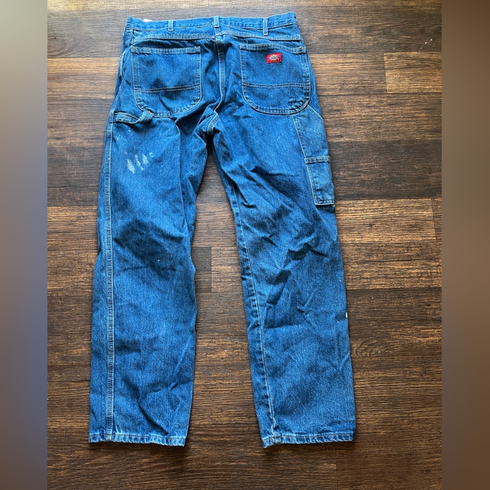 Men's‎ Dickies Jeans Blue Distressed Painter 34x30 Workwear Street THRASHED City